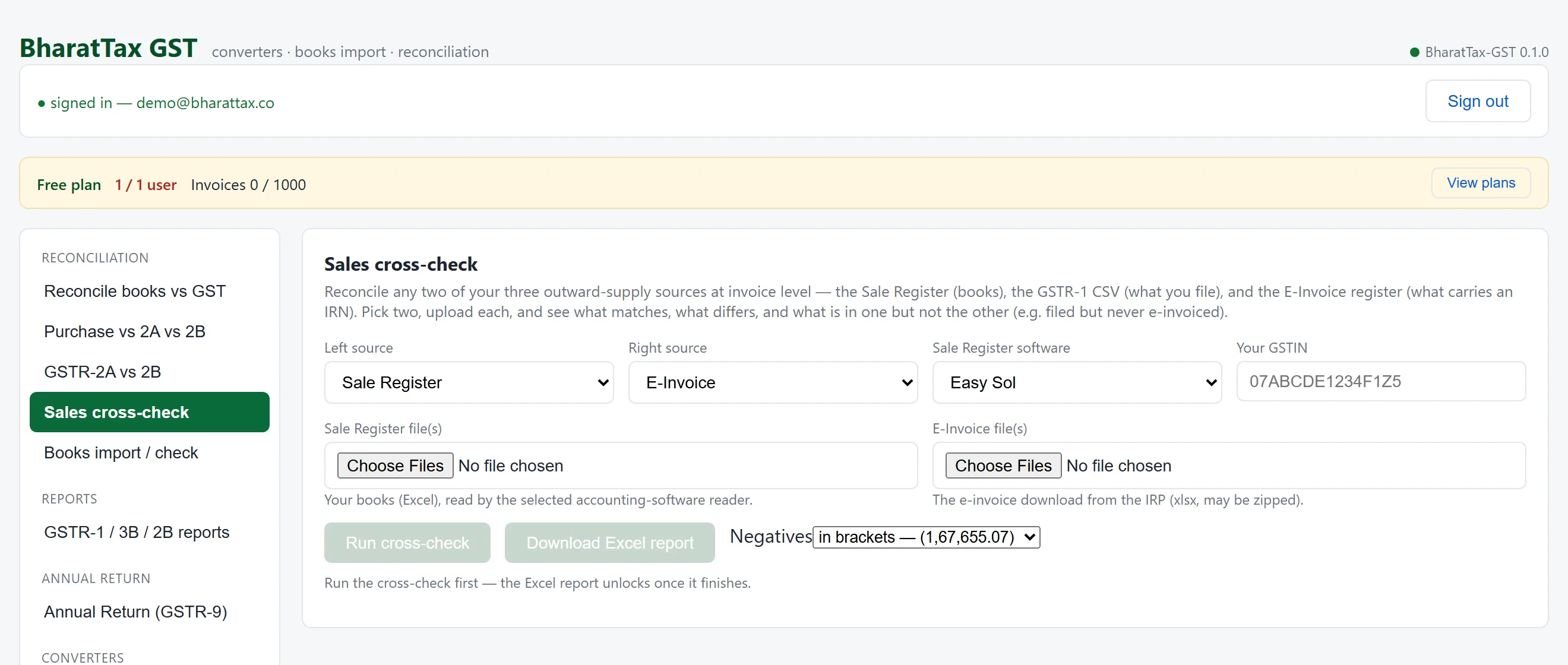 The cross-check before the files are attached.